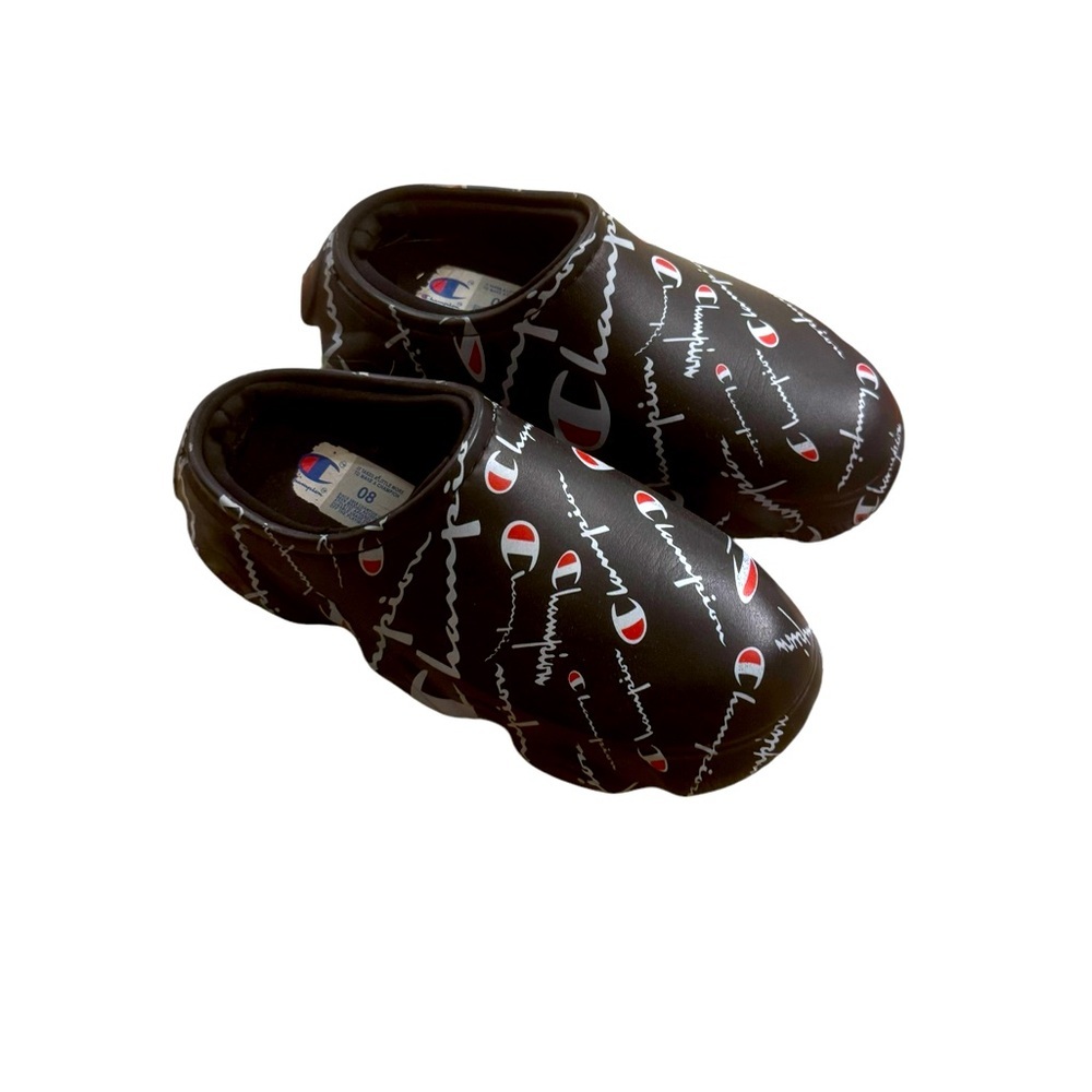Champion | Rubber Meloso Warped All Over Logo Rubber Oversize Clog Mule Size 8